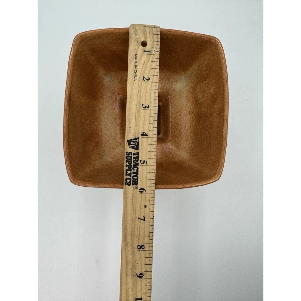 Vintage Frankoma Gracetone Square Pedestal Vase Planter Brown Rare
